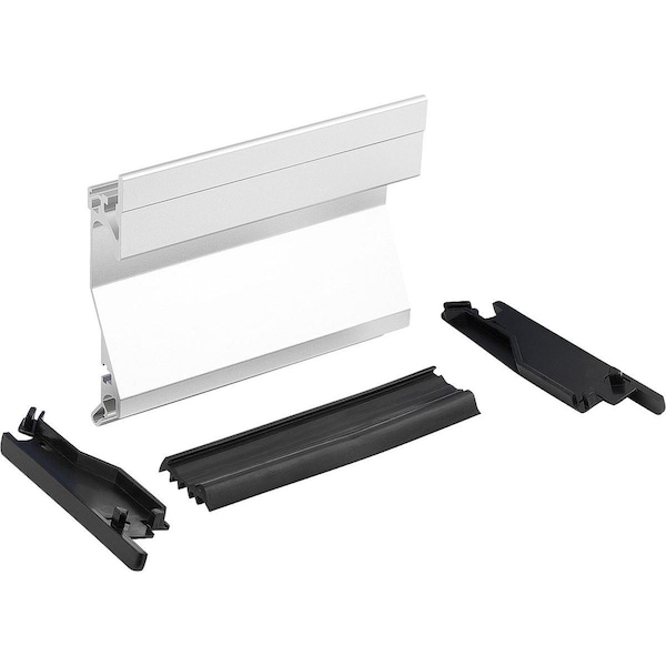 Recessed Handle, L=100, H=90, Form:A, Plug-In Aluminum, Natural Anodized, Comp:Polyamide